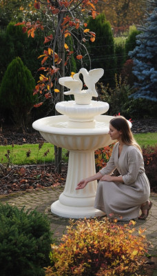 Zierbrunnen Fuente decorativa 136cm Escultura Fuente Decoración Jardín Fuente Estanque Nuevo