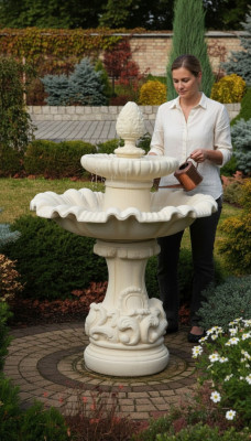 Fuente de jardín estanque fuente 140 cm fuente de piedra fuente de jardín fuente nueva