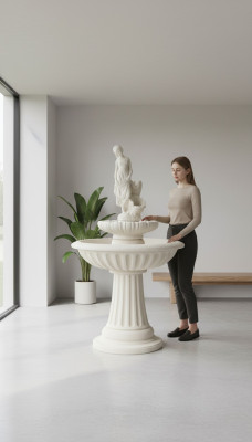Zierbrunnen Fuente decorativa 162cm Escultura Fuente Decoración Jardín Fuente Estanque Nuevo