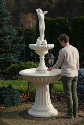Fuente ornamental Springbrunnen 207cm escultura fuente decoración jardín fuente estanque nuevo