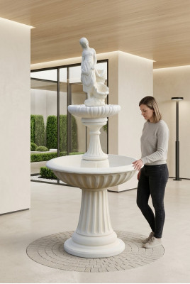Fuente decorativa escultórica de 197 cm para jardín estanque nueva.