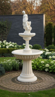 Fuente decorativa escultórica de 197 cm para jardín estanque nueva.