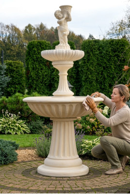 Fuente decorativa ornamental escultura 187 cm fuente decoración jardín fuente estanque nueva.