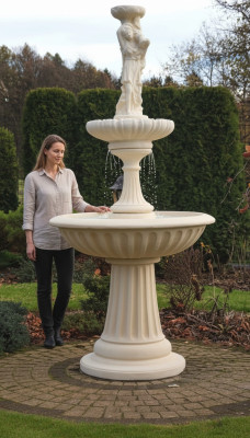 Fuente decorativa fuente ornamental 197cm escultura fuente decoración jardín fuente estanque nuevo