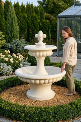 Fuente ornamental Springbrunnen 157cm Escultura Fuente Decoración Jardín Fuente Estanque Nuevo