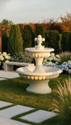 Fuente ornamental Springbrunnen 157cm Escultura Fuente Decoración Jardín Fuente Estanque Nuevo