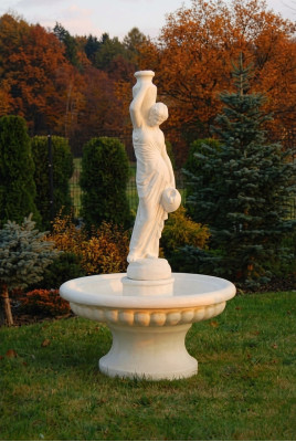 Fuente ornamental Figura de fuente 206cm Decoración de fuente Jardín Fuente Estanque