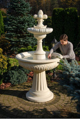 Fuente de jardín estanque fuente 173cm Fuente de piedra Fuente de jardín Fuente Nueva