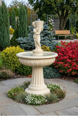 Fuente de jardín estanque fuente 159 cm fuente de piedra jardín fuente fuente nueva