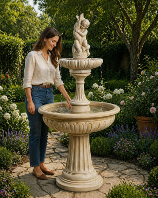 Fuente de rana de fuente de fuente de fuente de 189 cm de altura fuente de jardín fuente