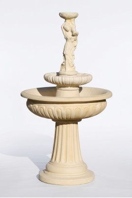 Fuente de jardín de piedra con forma de rana de 164 cm.