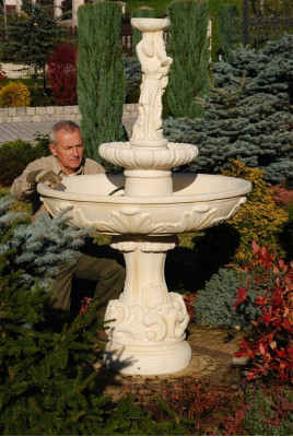 Fuente de jardín estanque fuente 165 cm fuente de piedra fuente de jardín fuente de agua nueva.