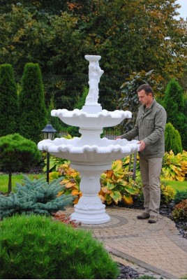 Fuente ornamental figura 197cm fuente decoración jardín estanque.
