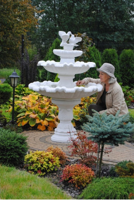 Fuente de jardín estanque fuente de 175 cm fuente de jardín de piedra fuente nueva