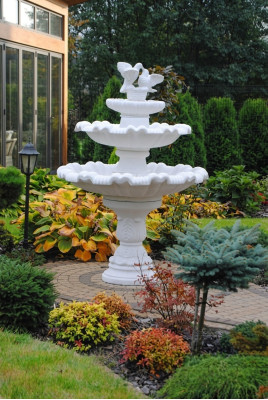 Fuente de jardín estanque fuente de 175 cm fuente de jardín de piedra fuente nueva