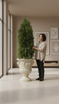 Diseño de maceta de flores Top Pflanz Kübel Gefäß Töpfe Figur Kasten Skulptur PETRA Neu