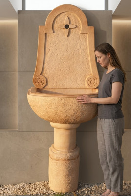 Fuente de pared Lavabo de jardín Lavadero de jardín Fregadero de jardín Lavabo de piedra ALLORA