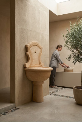 Fuente de pared Lavabo Decorativo Jardín Pila de desagüe de jardín Fregadero de jardín Lavabo