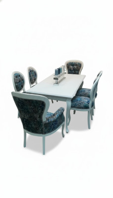 Conjunto de 6 sillas Sessel, asientos tapizados Chesterfield, sillas de diseñador con respaldo.