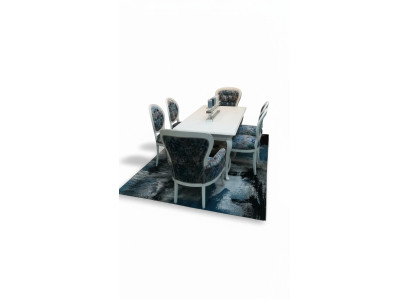Mesa de comedor conjunto de mesa + 4 sillas silla de diseñador conjunto de sillas con respaldo.