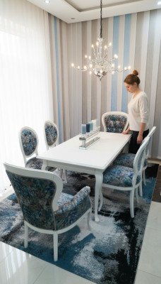 Mesa de comedor diseño sillas respaldo silla conjunto mesa + 6 sillas Set