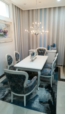 Mesa de comedor diseño sillas respaldo silla conjunto mesa + 6 sillas Set