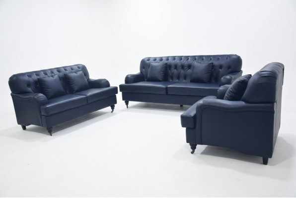 Sofá Chesterfield de cuero, juegos de sofá elegantes de lujo para sala de estar moderna diseño.