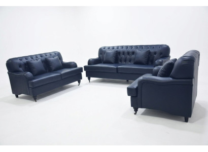 Sofá Chesterfield de cuero, juegos de sofá elegantes de lujo para sala de estar moderna diseño.