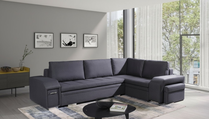 Sofá acolchado Sofá lounge Sofá Sofá de sala de estar con cojines Sofa en forma de L dormir