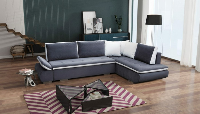 Sofás cama Sofá Couch Esquinas Sofás Conjunto de tapicería Esquina Tela Nuevo Paisaje de vida