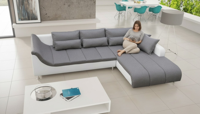 Sofá cama esquinero, sofá, sofá cama, función de cama, acolchado, función de sueño, nuevo juego de muebles.