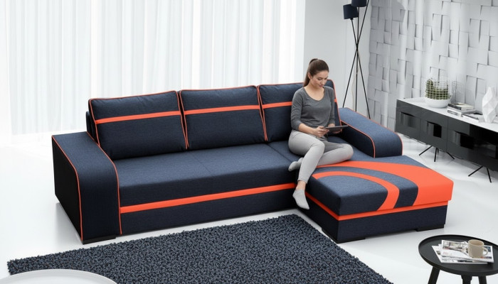 Sofá cama esquinero con función de cama y tapizado - Conjunto moderno con función de descanso NUEVO