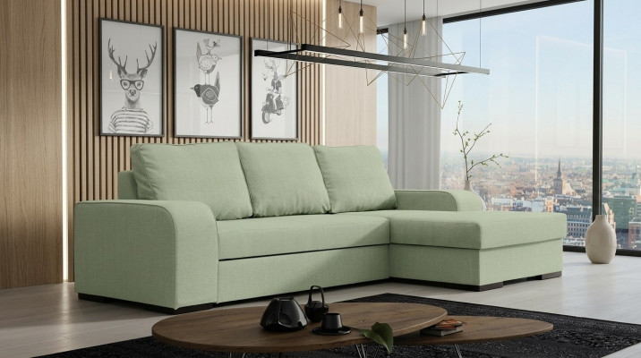 Sofá cama esquinero con función de cama, sofá, sillón, nuevo juego de esquina con tapicería y función de cama.
