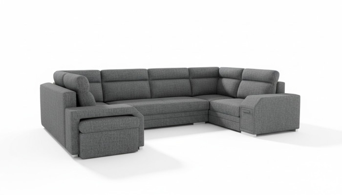 Sofá esquinero XXL tapizado modular de diseñador en forma de U para sala de estar, nuevo.