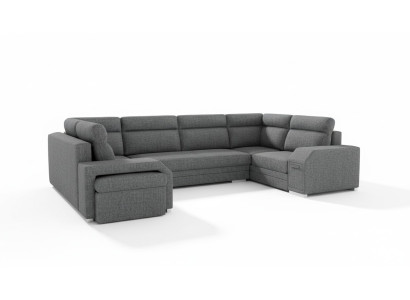 Sofá esquinero XXL tapizado modular de diseñador en forma de U para sala de estar, nuevo.