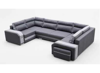XXL paisaje de sala sofá esquinero sofá sillón tapizado conjunto esquina diseño forma en U nuevo