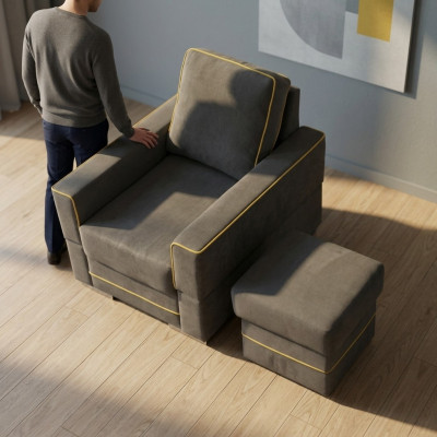Sofá 1 plaza Sofá de diseñador de tela Sofás Acolchado Nuevo Sillón moderno