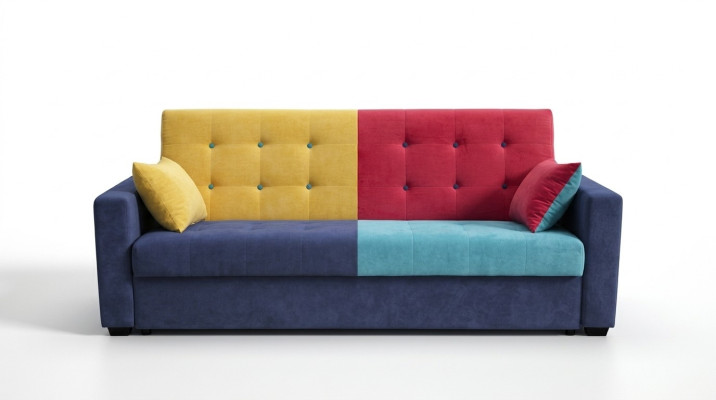 Sofá cama de tela Sofá Sofá Textil Conjunto de tapicería Función de cama 3 plazas Nuevo