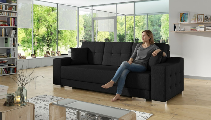 Sofá de 3 plazas de tela con función de cama, sofá cama nuevo, conjunto de tapicería nuevo.