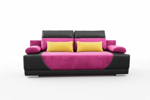 Sofá cama de tela nuevo con función de cama, sofá de 3 plazas y cojines de tela.