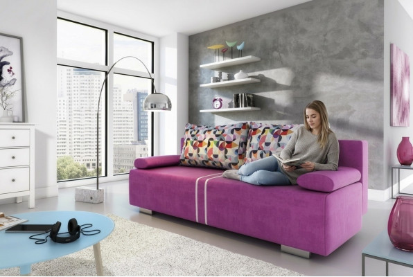 Sofá cama de tela Sofá Sofá textil Nuevo Juego de sofás Función de cama 3 plazas