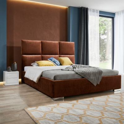 Diseño camas de lujo de terciopelo aterciopelado acolchado cama de hotel doble nuevo XXL