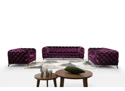 Sofá de alta calidad de lujo con tapicería de asientos 3+2, conjunto Chesterfield de tapizados.