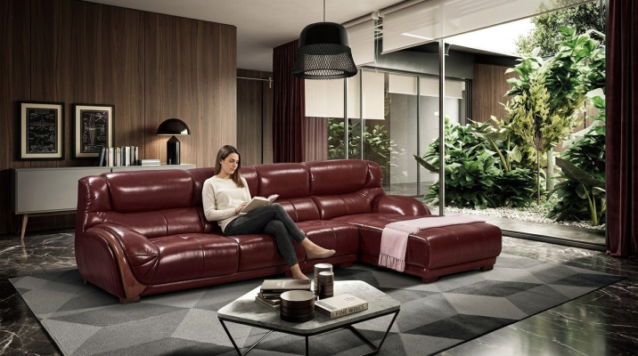 Sofá de esquina de cuero con tapizado conjunto de asiento de sofá para sala de estar, sofás de paisaje.