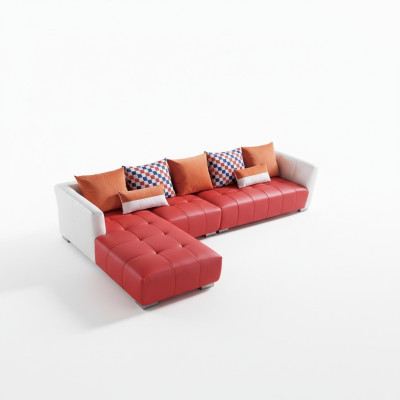 Sofá de esquina del diseñador con asientos de esquina, conjunto de sofás para la sala de estar.