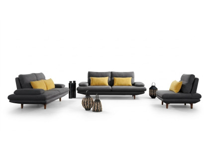 Sofá sofá tapizado asiento diseño conjunto 3+2+1 textil sofás tela