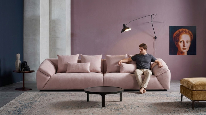 XXL Gran Sofá Couch Wohnlandschaft Sofás Sofás Tapicería 4 Plazas XXL 330 cm