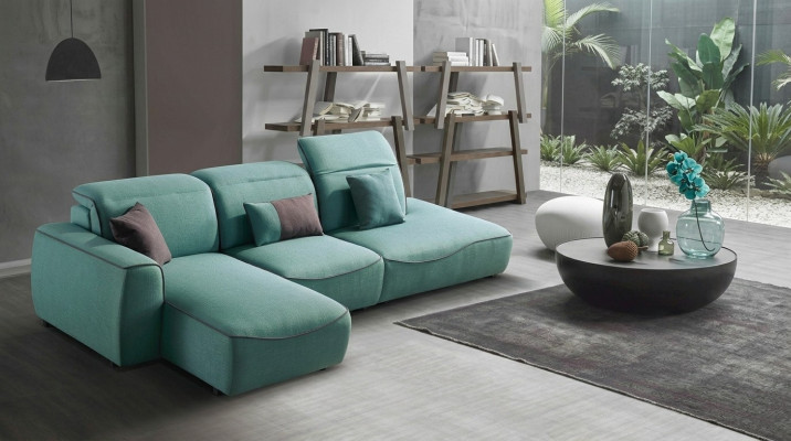 Sofá de esquina de diseño italiano, conjunto de esquina de asientos acolchados para sofá.