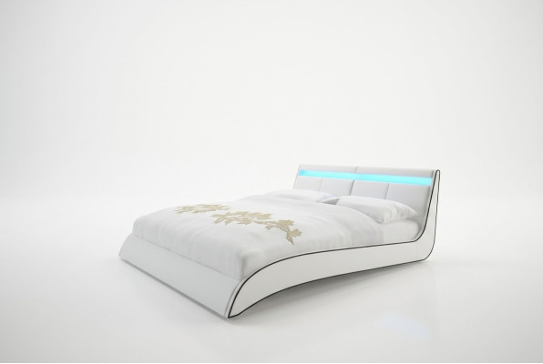 Diseño de cama doble matrimonial moderna de hotel de cuero para dormitorio.