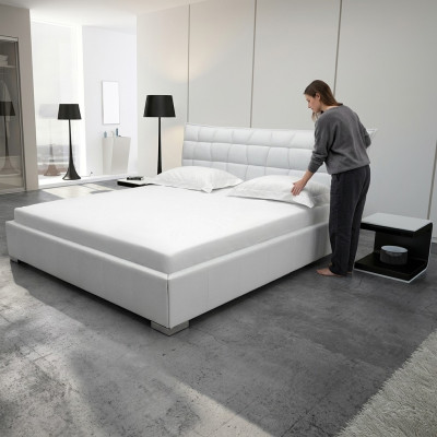 Cama de diseño de cuero, camas dobles de lujo, marco de hotel moderno de matrimonio restación.